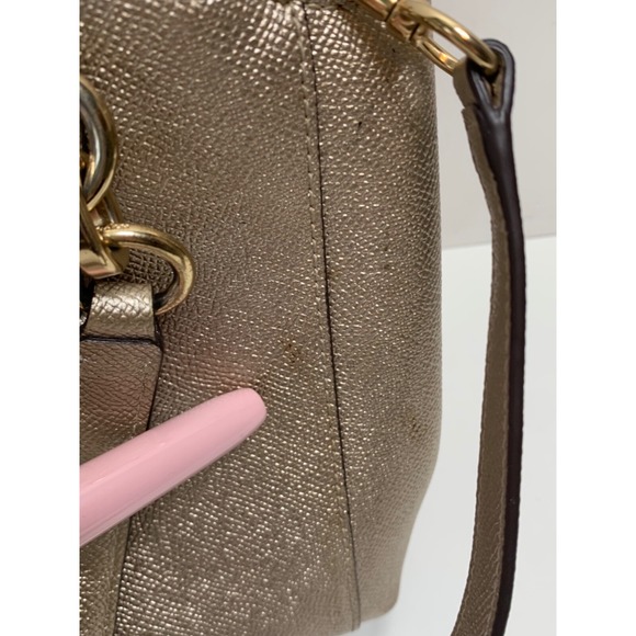 Coach Womens Metallic Platinum Shoulder Hand Bag F23337 Mini Christie - Picture 6 of 7